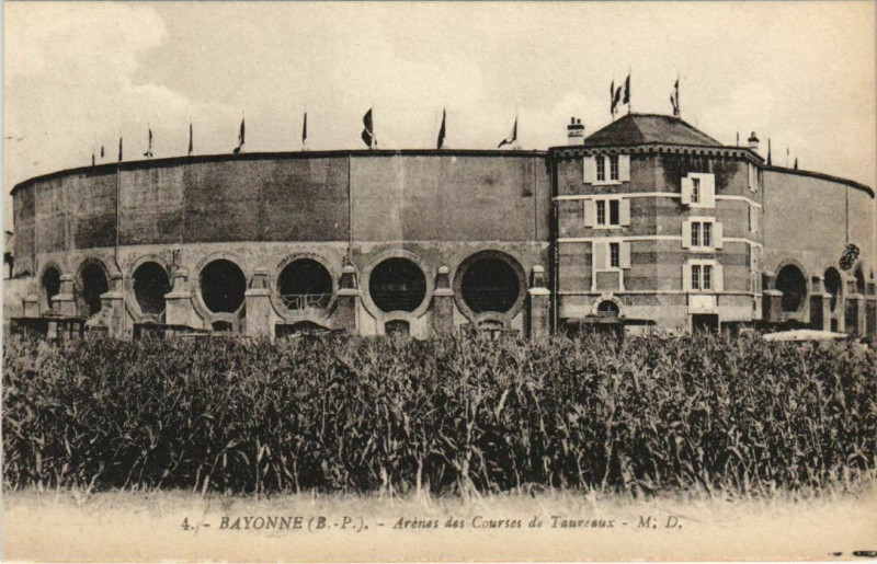 Carte postale ancienne Bayonne Arenes des Courses de Taureaux France à Bayonne