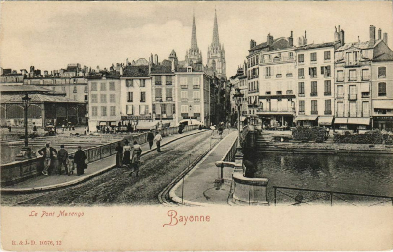 Carte postale ancienne Bayonne Pont Marengo France à Bayonne