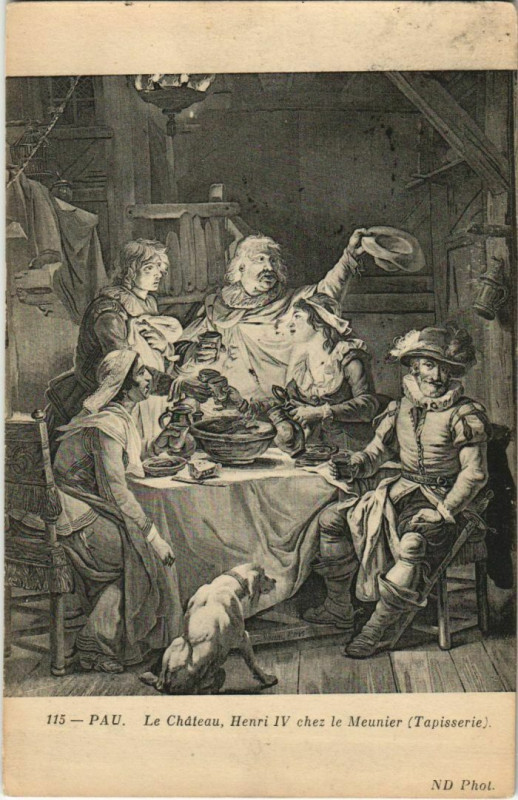 Carte postale ancienne Pau Le Chateau,Henri Iv chez le Meunier France à Pau