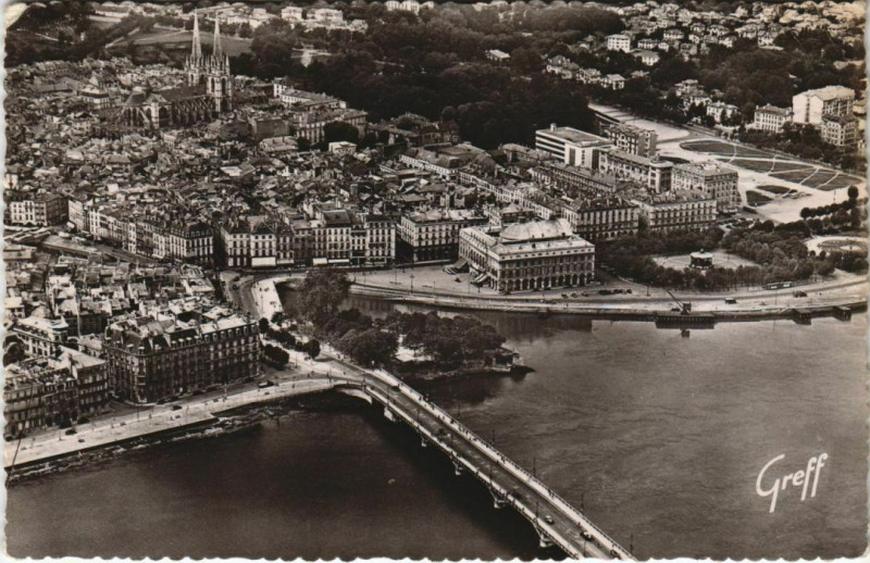 Carte postale ancienne Bayonne vue aerienne France à Bayonne