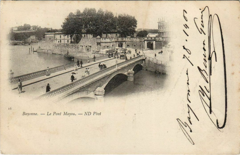 Carte postale ancienne Bayonne Pont Mayou France à Bayonne