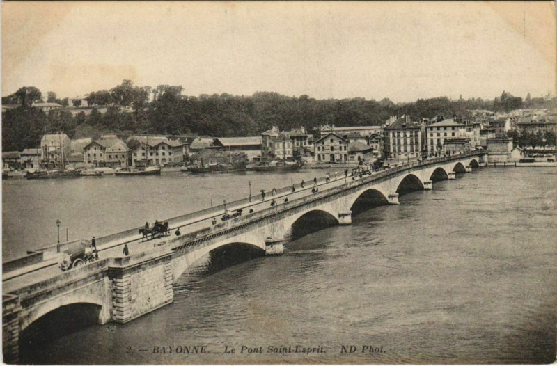 Carte postale ancienne Bayonne Pont Saint-Esprit France à Bayonne