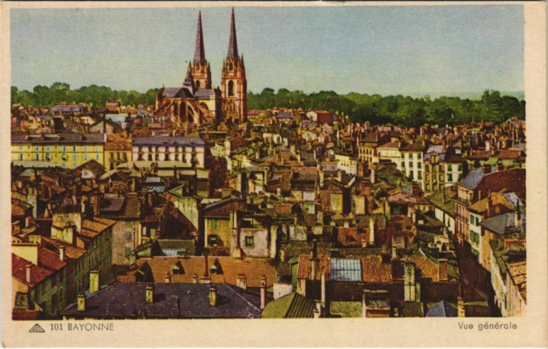 Carte postale ancienne Bayonne vue generale France à Bayonne