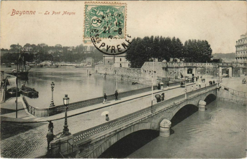 Carte postale ancienne Bayonne Pont Mayou France à Bayonne