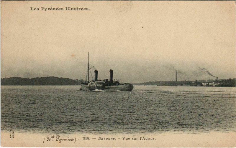 Carte postale ancienne Bayonne vue sur l'Adour France à Bayonne