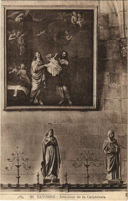 Carte postale ancienne Bayonne Interieur de la Cathedrale France à Bayonne