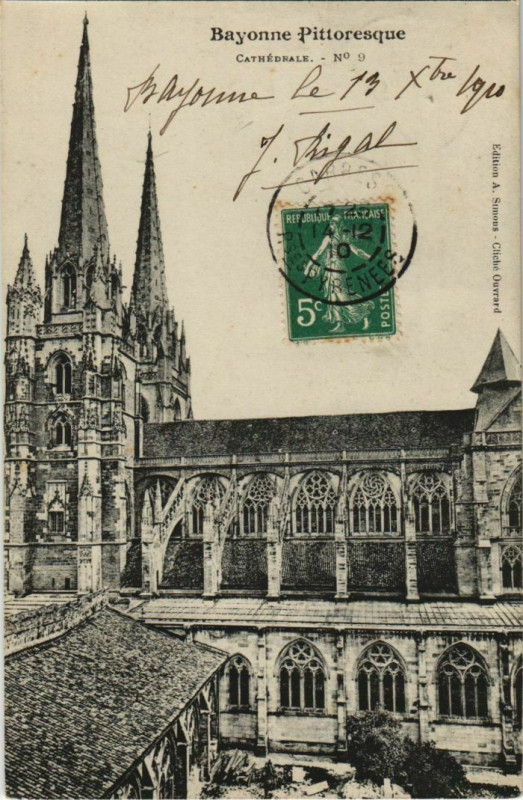 Carte postale ancienne Bayonne Cathedrale France à Bayonne