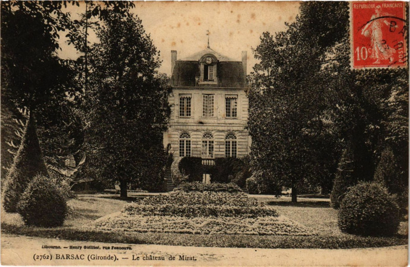 Carte postale ancienne Barsac - Le chateau de Mirat à Barsac