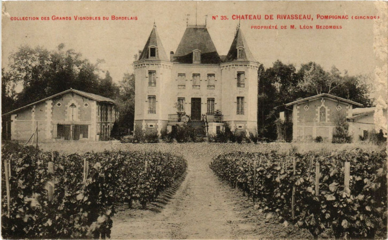 Carte postale ancienne Chateau de Rivagseau Pompignac - Propriete de M.Leon à Pompignac