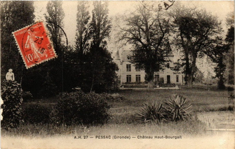 Carte postale ancienne Pessac - Chateau Haut-Bourgail à Pessac