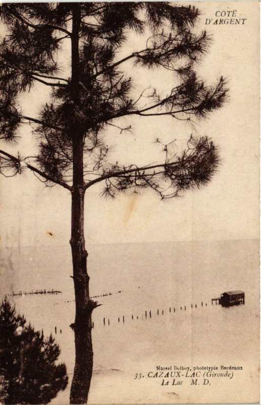 Carte postale ancienne Cazaux-Lac - Le Lac à La Teste-de-Buch