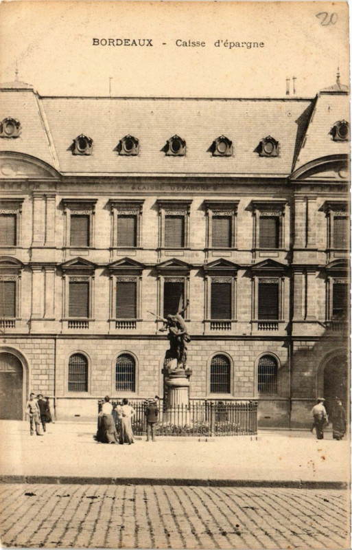 Carte postale ancienne Bordeaux - Caisse d'epargne à Bordeaux