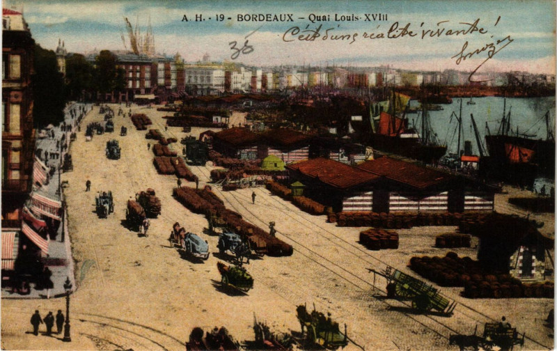 Carte postale ancienne Bordeaux - Quai Louis Xviii à Bordeaux