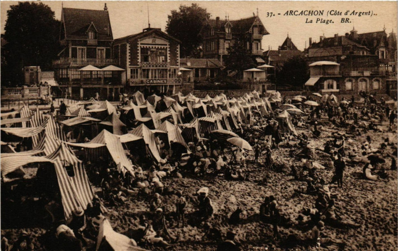 Carte postale ancienne Arcachon - La Plage à Arcachon