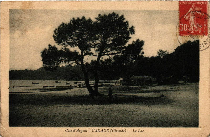 Carte postale ancienne Cazaux - Le Lac à La Teste-de-Buch