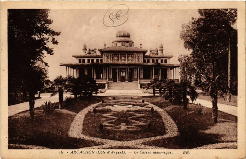 Carte postale ancienne Arcachon - Le Casino mauresque à Arcachon