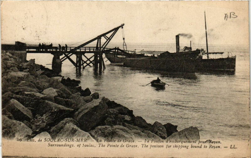 Carte postale ancienne Env. de Soulac-sur-Mer - La Pointe de Grave - Le Ponton à Soulac-sur-Mer