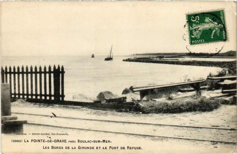 Carte postale ancienne La Pointe-de-Grave pres Soulac-sur-Mer - Les Bords de la Gironde à Soulac-sur-Mer