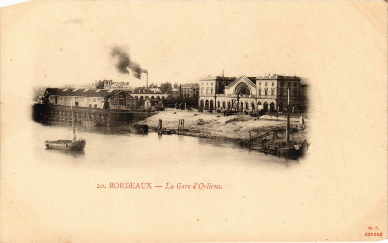 Carte postale ancienne Bordeaux - La Gare d'Orleans à Bordeaux