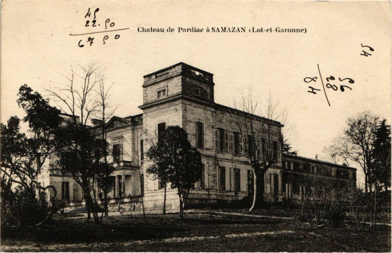 Carte postale ancienne Chateau de Pardine a Samazan à Samazan