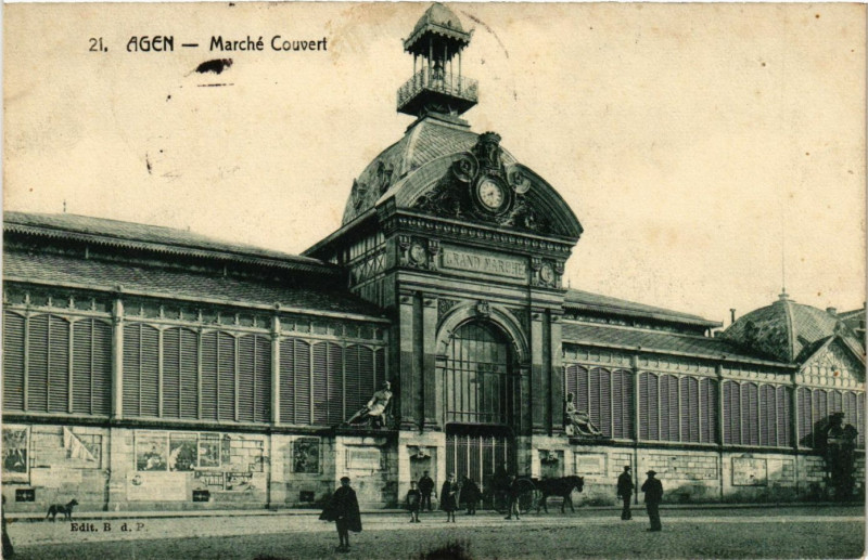 Carte postale ancienne Agen - Marche Couvert à Agen