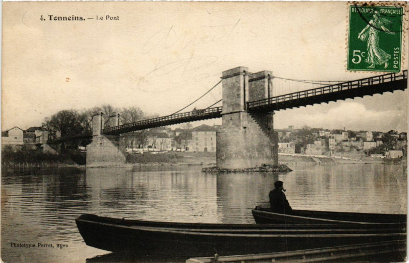 Carte postale ancienne Tonneins - Le Pont à Tonneins