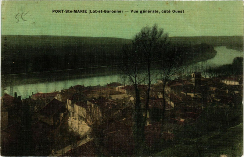 Carte postale ancienne Port-Sainte-Marie - Vue générale cote Ouest à Port-Sainte-Marie