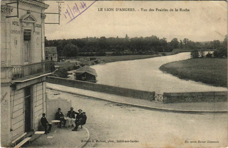 Carte postale ancienne Le Lion D'Angers Vue des Prairies de la Roche à Angers