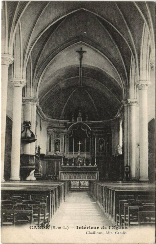 Carte postale ancienne Cande Intrerieur de l'Eglise