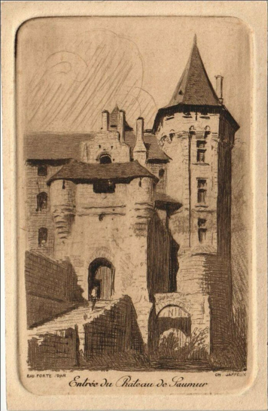 Carte postale ancienne Entree Du Chateau de Saumur à Saumur