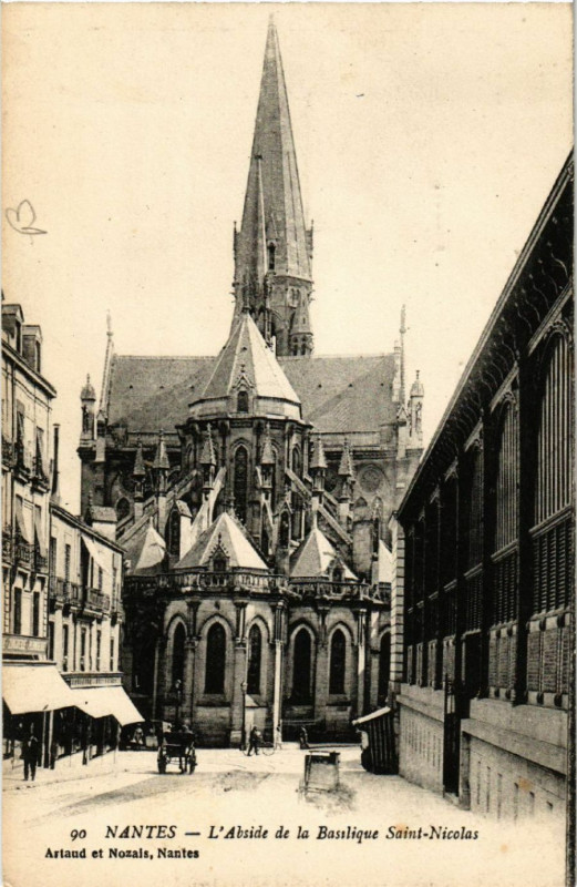 Carte postale ancienne Nantes - L'Abside de la Basilique Saint-Nicolas à Nantes
