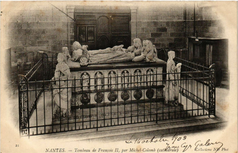 Carte postale ancienne Nantes - Tombeau de Francois Ii par Michel-Colomb (Cathédrale) à Nantes