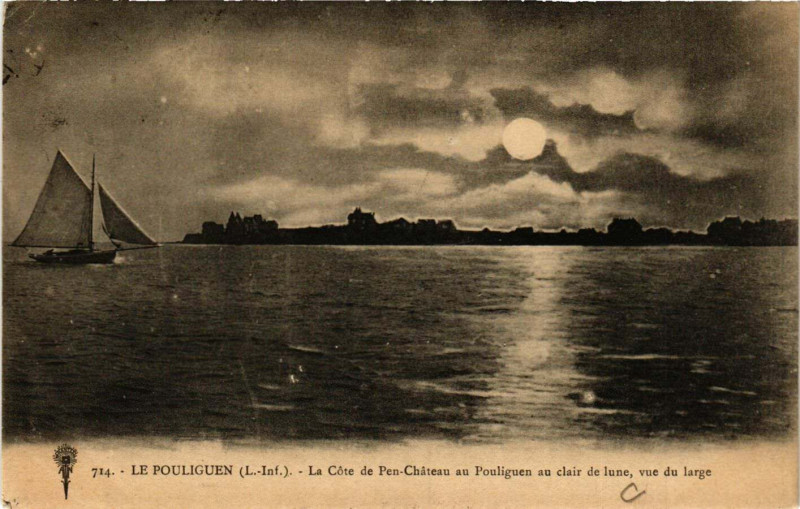 Carte postale ancienne Le Pouliguen - La Cote de Pen-Chateau au Pouliguen au au Pouliguen