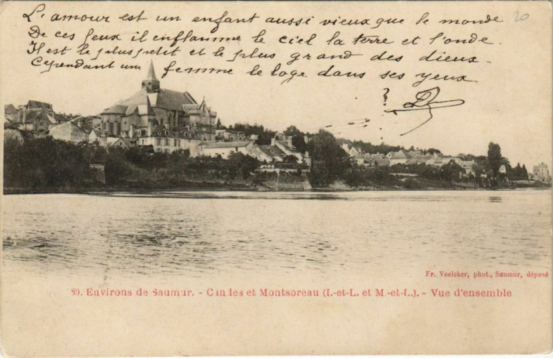 Carte postale ancienne Saumur Cinles et Montsoreau à Montsoreau