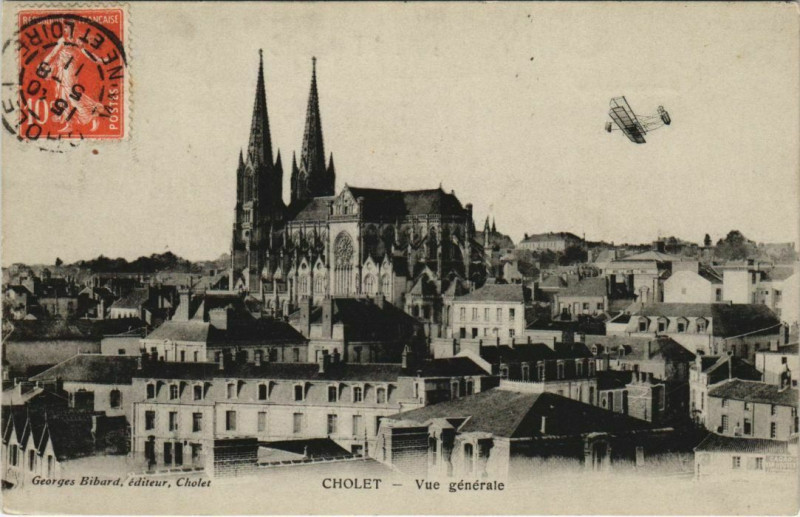 Carte postale ancienne Cholet Vue generale à Cholet