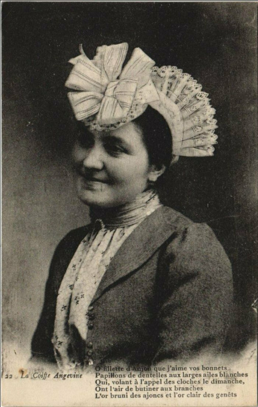 Carte postale ancienne La Coiffe Angevine