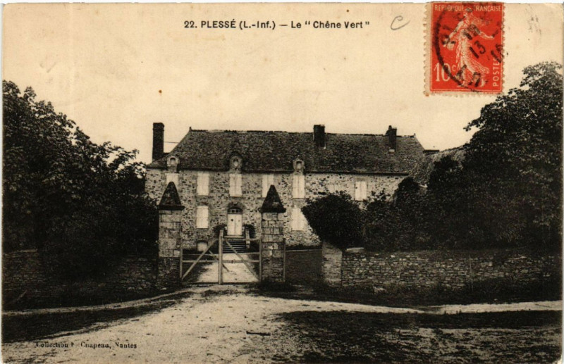 Carte postale ancienne Plesse - Le Chene vert à Plessé