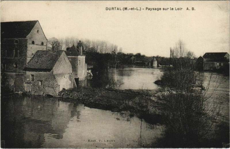 Carte postale ancienne Durtal Paysage sur le Loire à Durtal