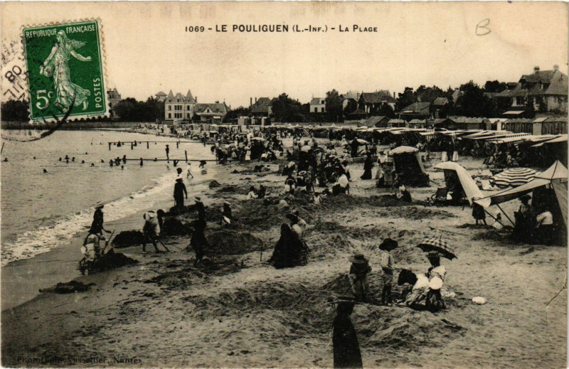 Carte postale ancienne Le Pouliguen - La Plage au Pouliguen