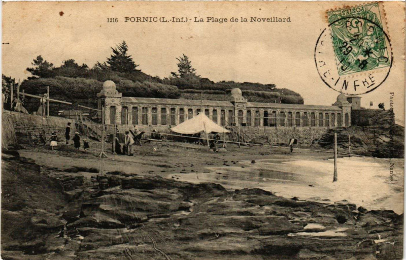 Carte postale ancienne Pornic - La Plage de la Noveillard à Pornic