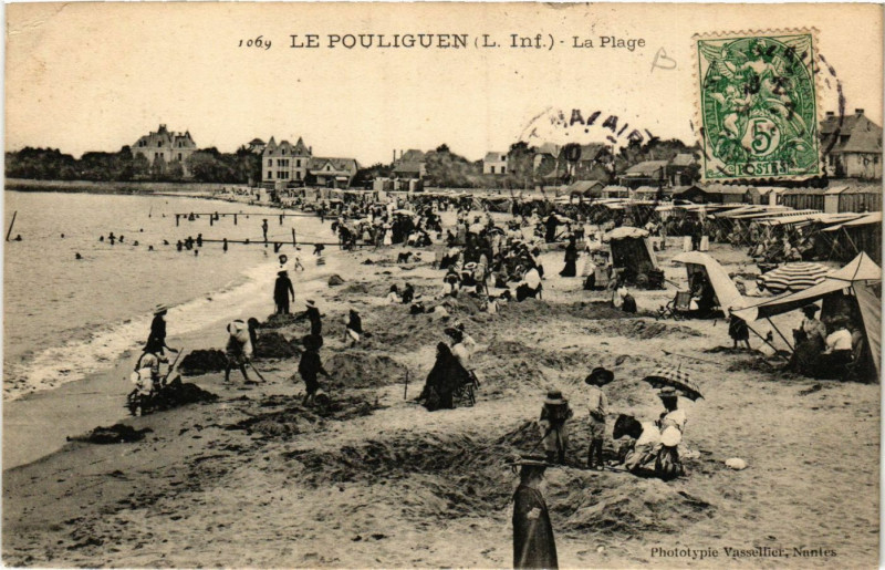 Carte postale ancienne Le Pouliguen - La Plage au Pouliguen