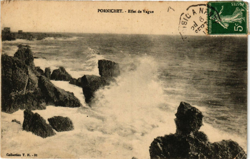 Carte postale ancienne Pornichet - Effet de Vague à Pornichet