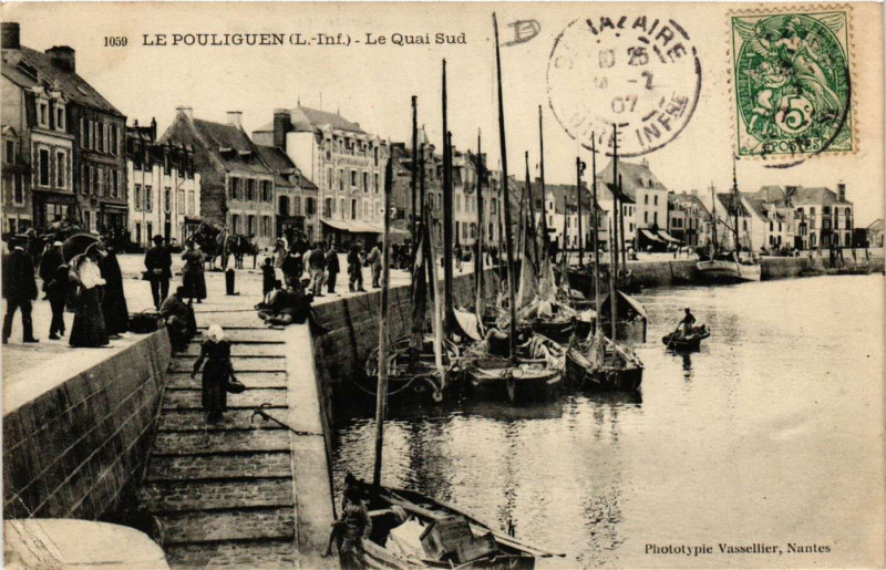 Carte postale ancienne Le Pouliguen - Le Quai Sud au Pouliguen
