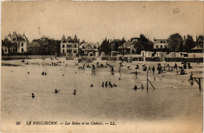 Carte postale ancienne Le Pouliguen -les-Bains et les Chalets au Pouliguen