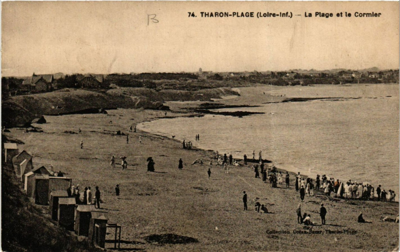 Carte postale ancienne Tharon-Plage - La Plage et le Cormier