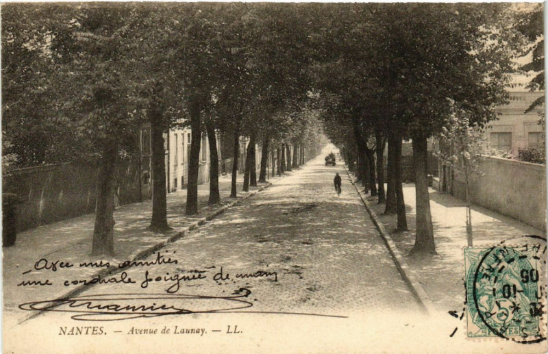 Carte postale ancienne Nantes - Avenue de Launay à Nantes