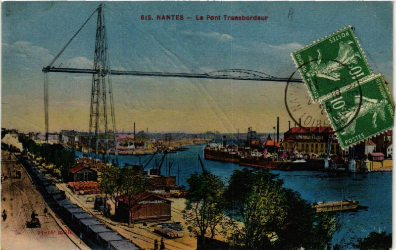 Carte postale ancienne Nantes - Le Pont Transbordeur à Nantes