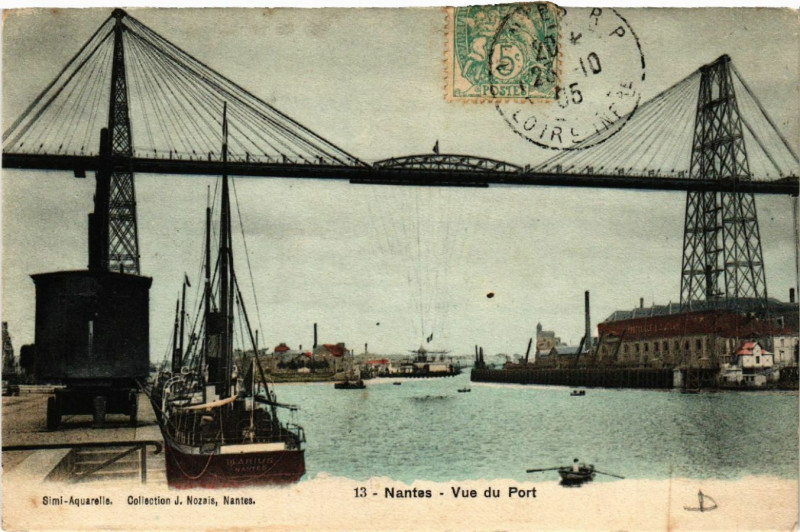 Carte postale ancienne Nantes - Vue du Port à Nantes