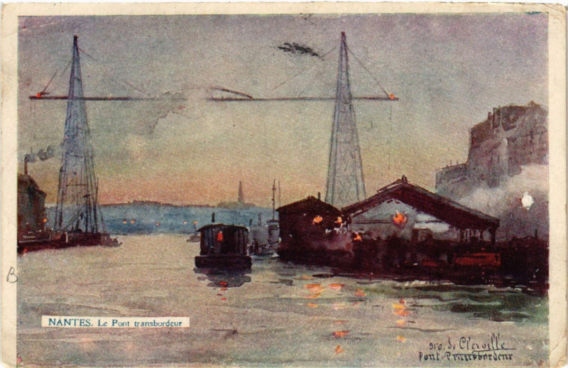 Carte postale ancienne Nantes - Le Pont transbordeur à Nantes