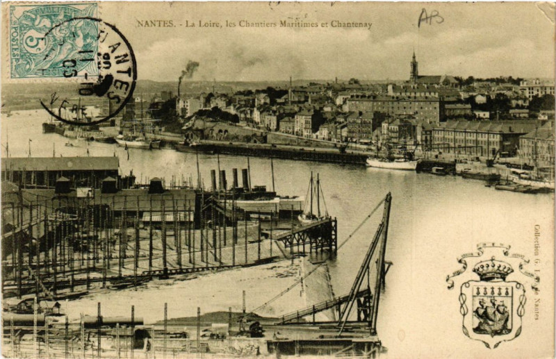 Carte postale ancienne Nantes - La Loire les Chauriers-Maritimes et ChanTENAY à Nantes